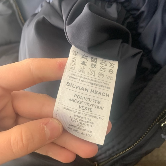 Silvian heach Italian navy puffer coat - Picture 6 of 8